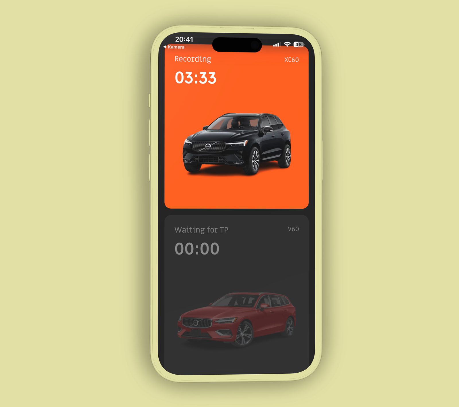 Smart Eye-dashboard på en telefon